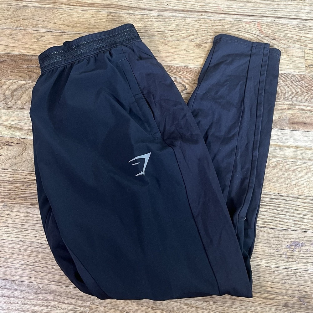 Gymshark Speed Joggers Mens M Black Tapered Running Training Pants Reflective